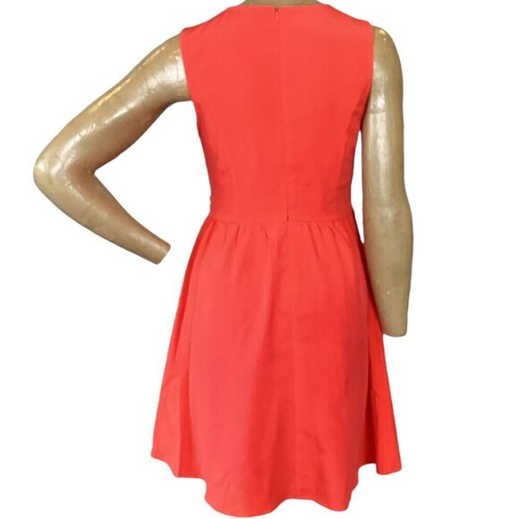 TEMT Orange-Red Sleeveless Cutout Waist Fit and Flare Dress Sz 10 #19437 - Picture 4 of 8